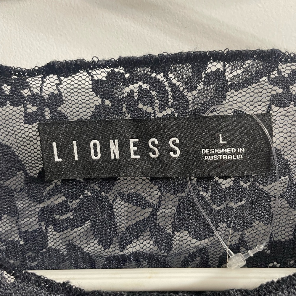 Lioness Midnight long sleeve sheer lace top in black - Picture 3 of 7